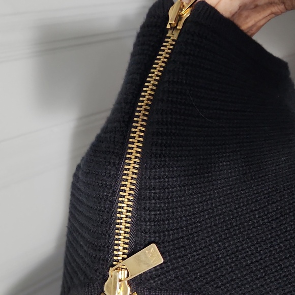 Michael Kors New Black Zippered Shoulders Sweater - Picture 4 of 7
